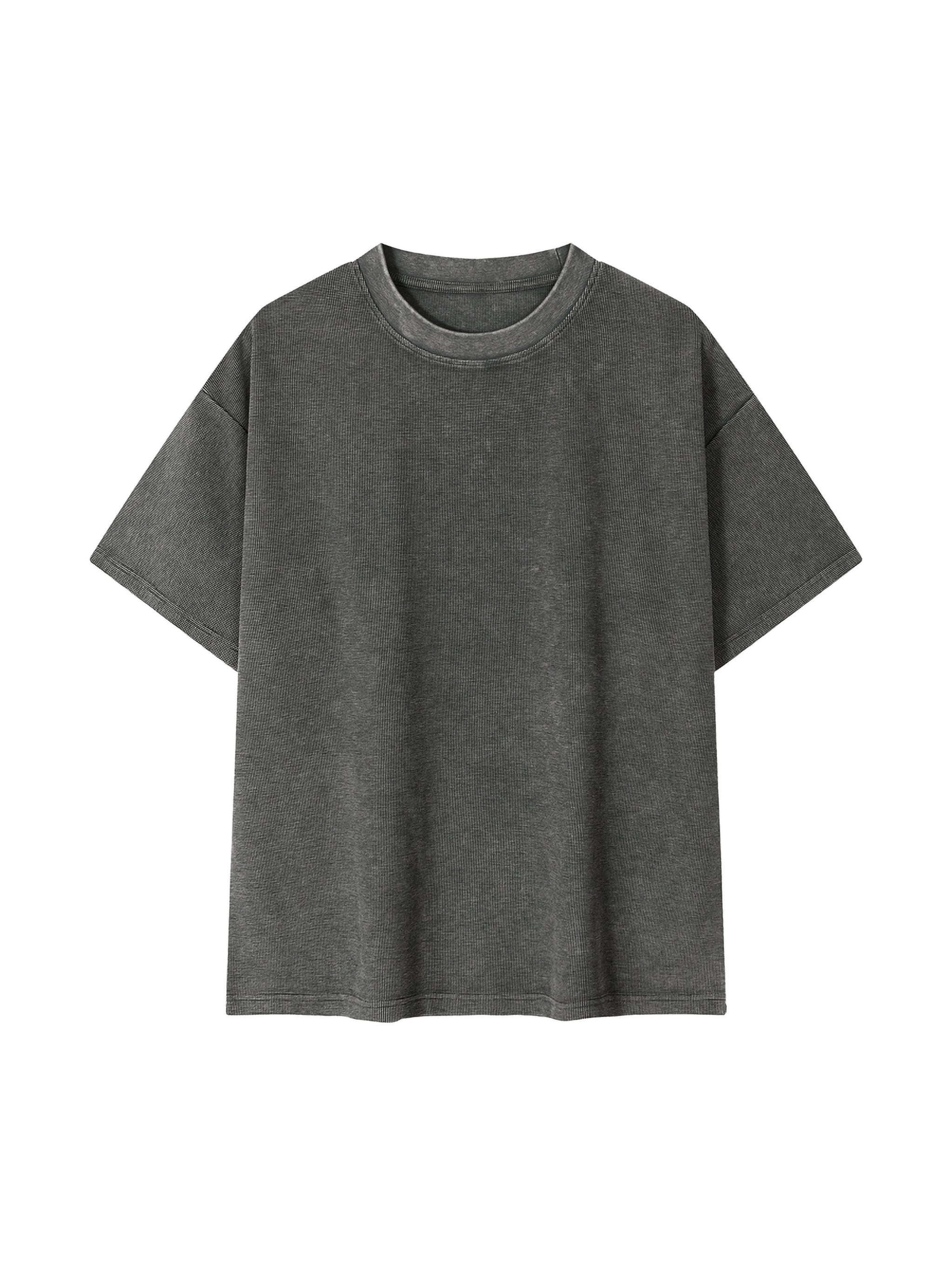 Mineral-Wash Waffle Tee — 340 GSM