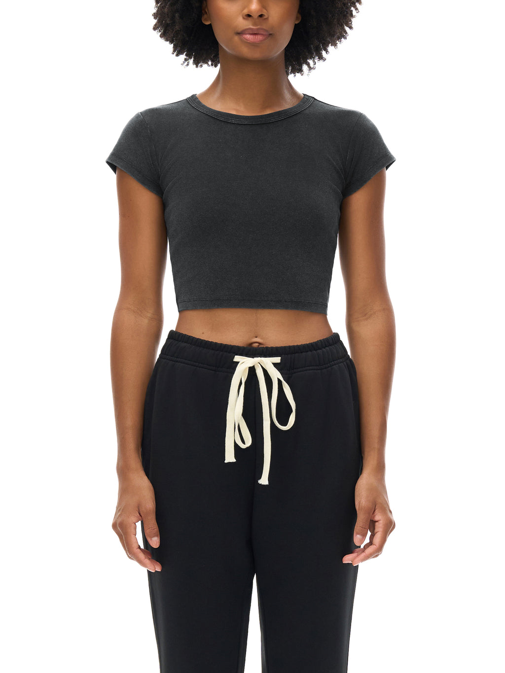Women's Snow-Washed Crop Tee — 235 GSM