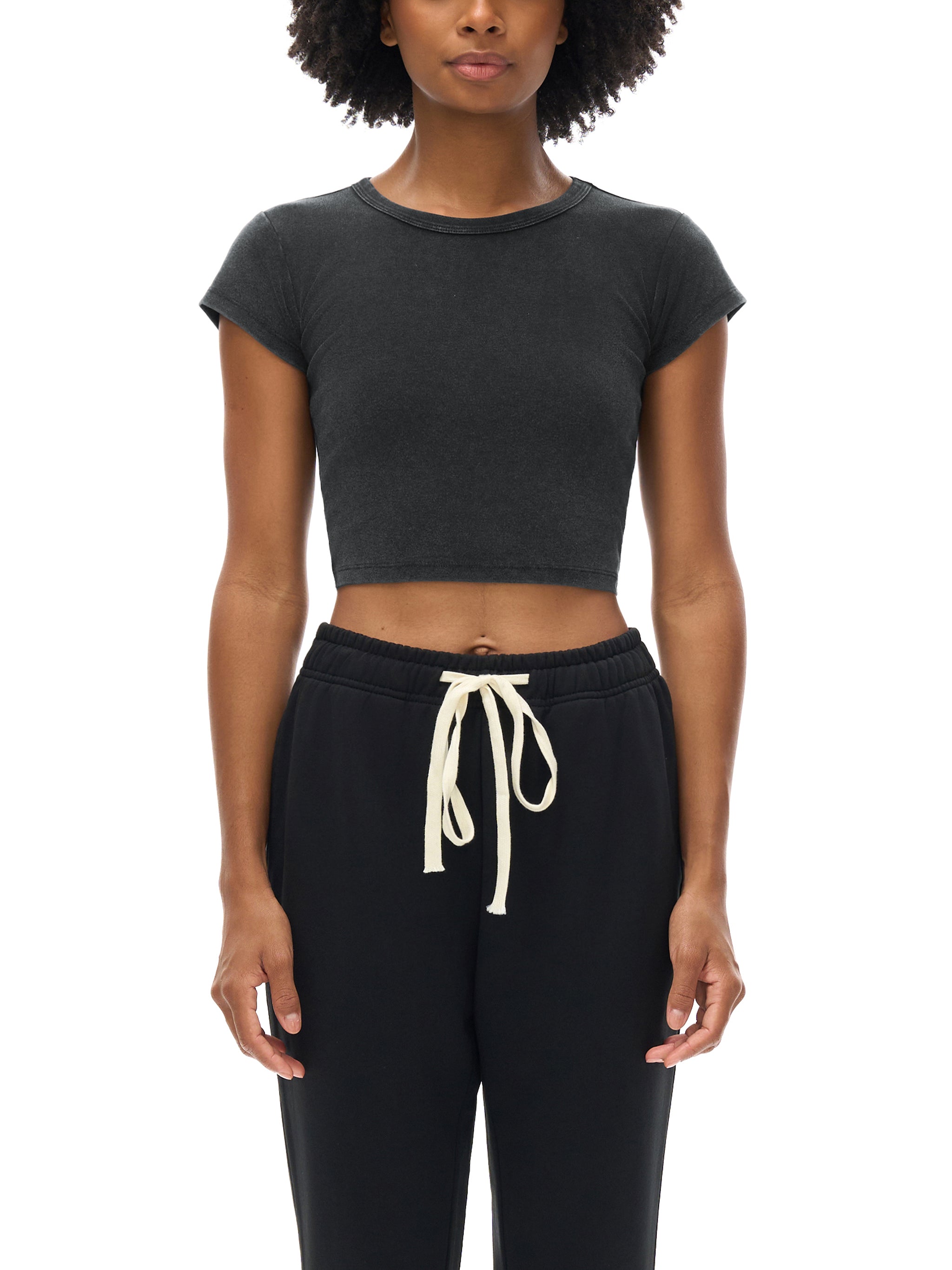 Women's Snow-Washed Crop Tee — 235 GSM