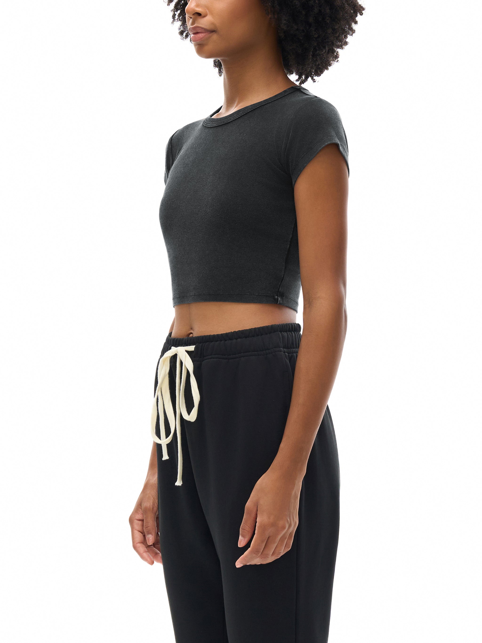 Women's Snow-Washed Crop Tee — 235 GSM