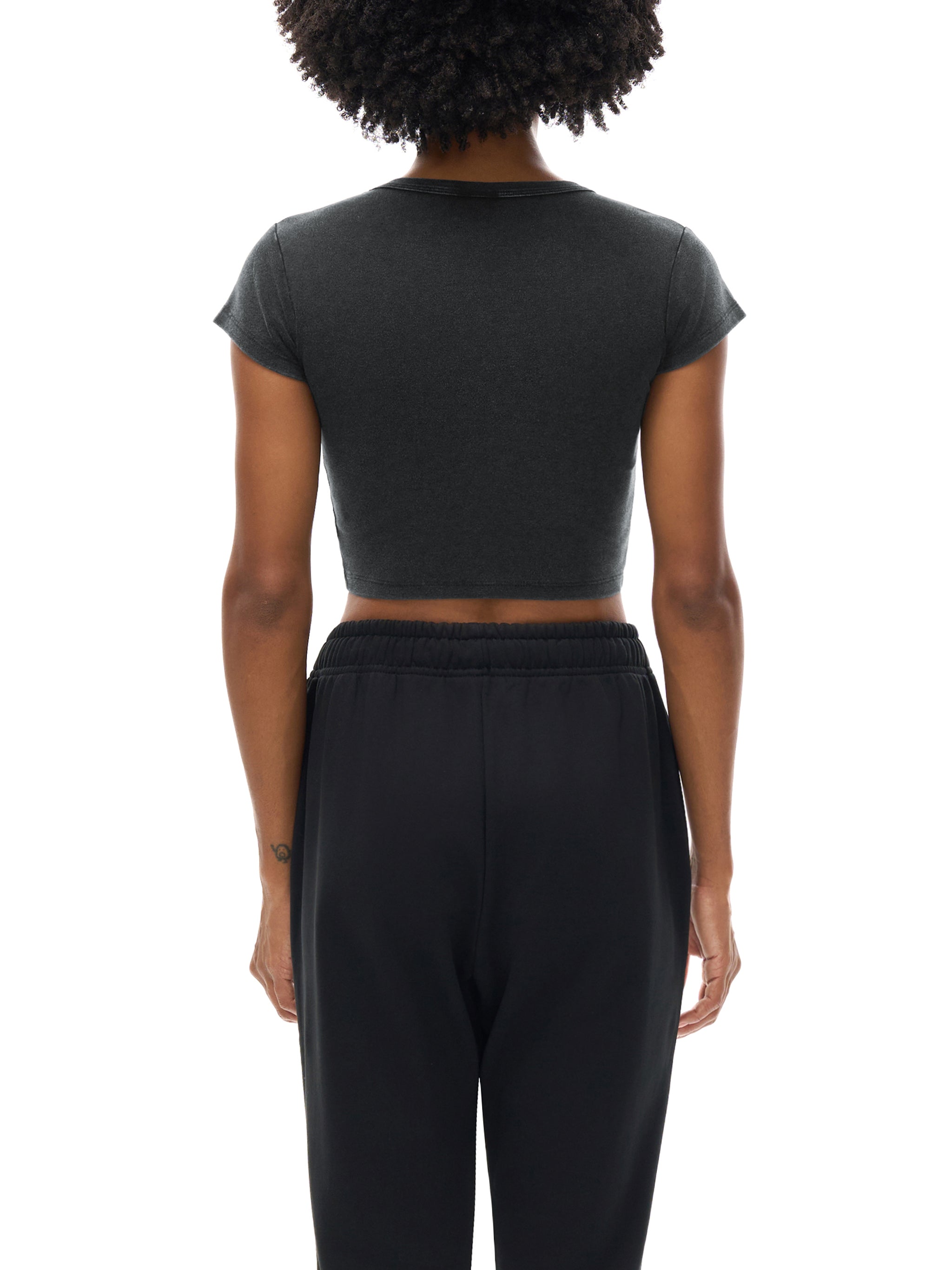 Women's Snow-Washed Crop Tee — 235 GSM
