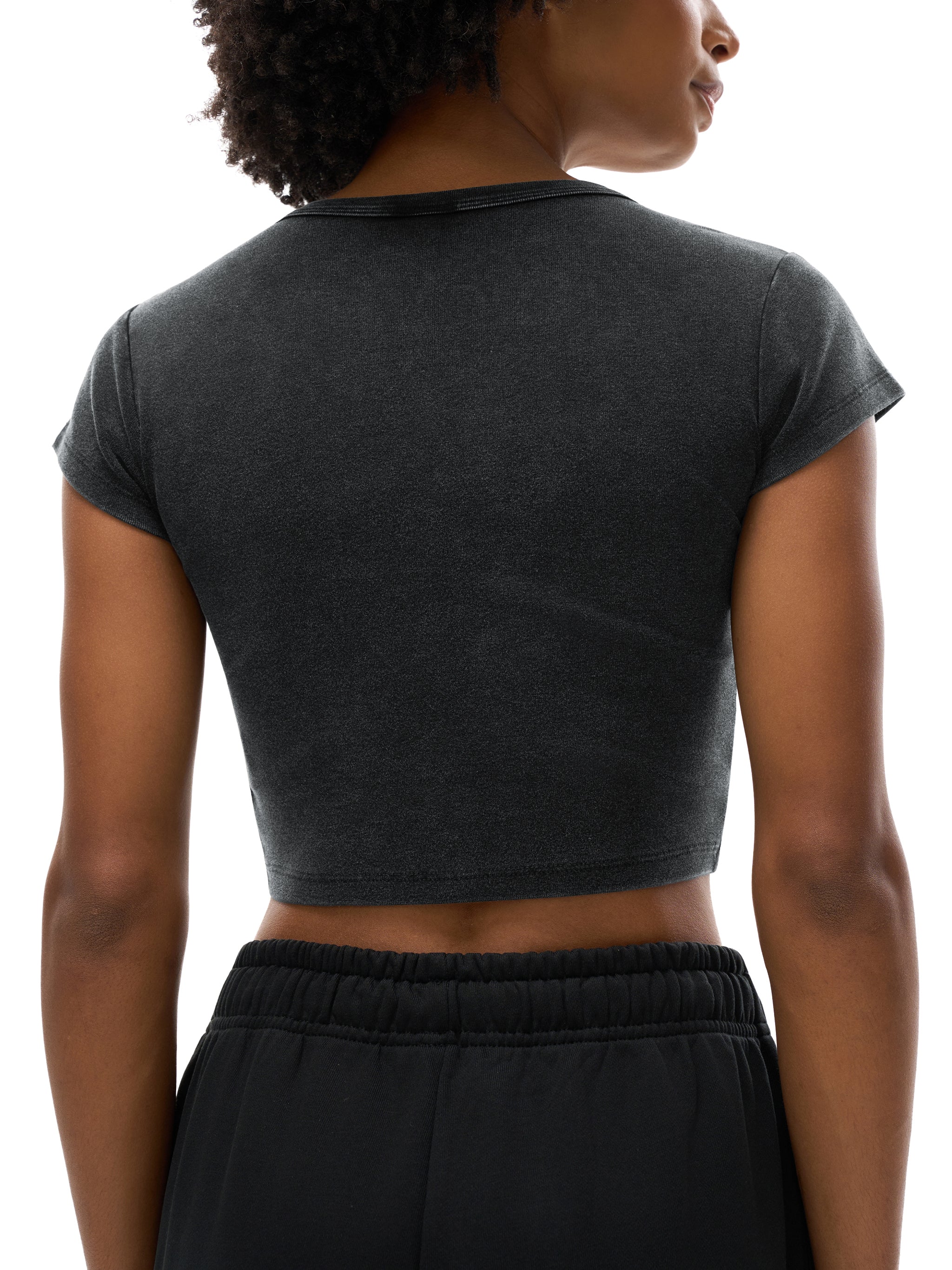 Women's Snow-Washed Crop Tee — 235 GSM