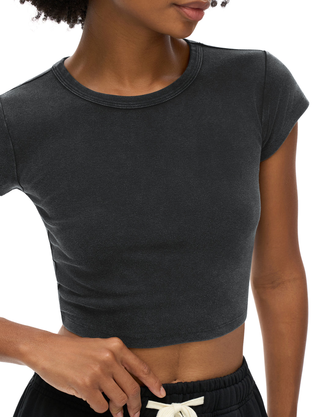 Women's Snow-Washed Crop Tee — 235 GSM